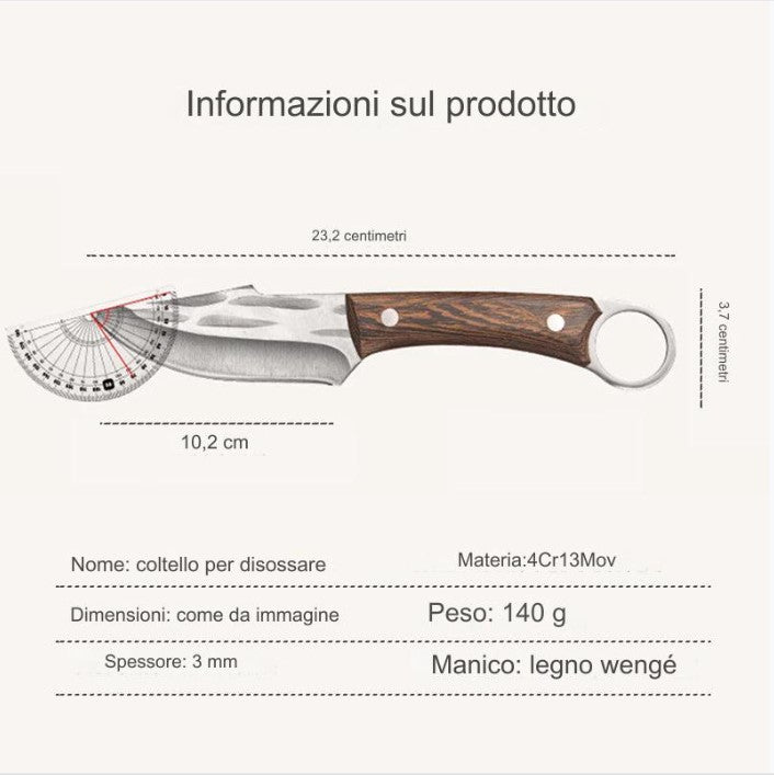 (30% DI SCONTO) COLTELLO MONGOLO 3 STRATI ANTIRUGGINE, ANTISCHEGGIATURA