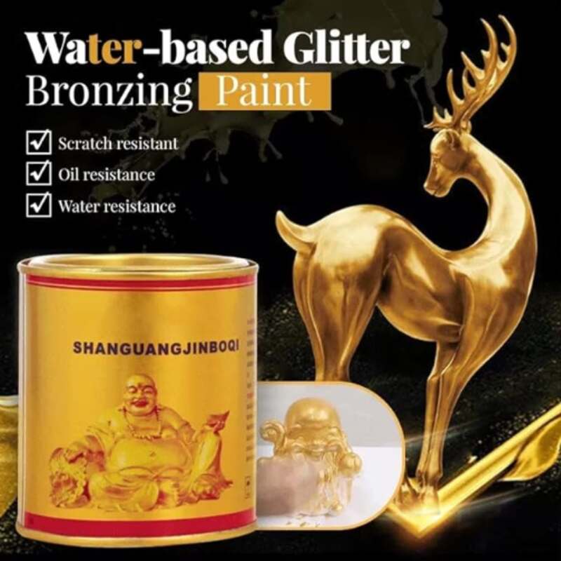 (30% di sconto) Vernice dorata glitterata a base d'acqua