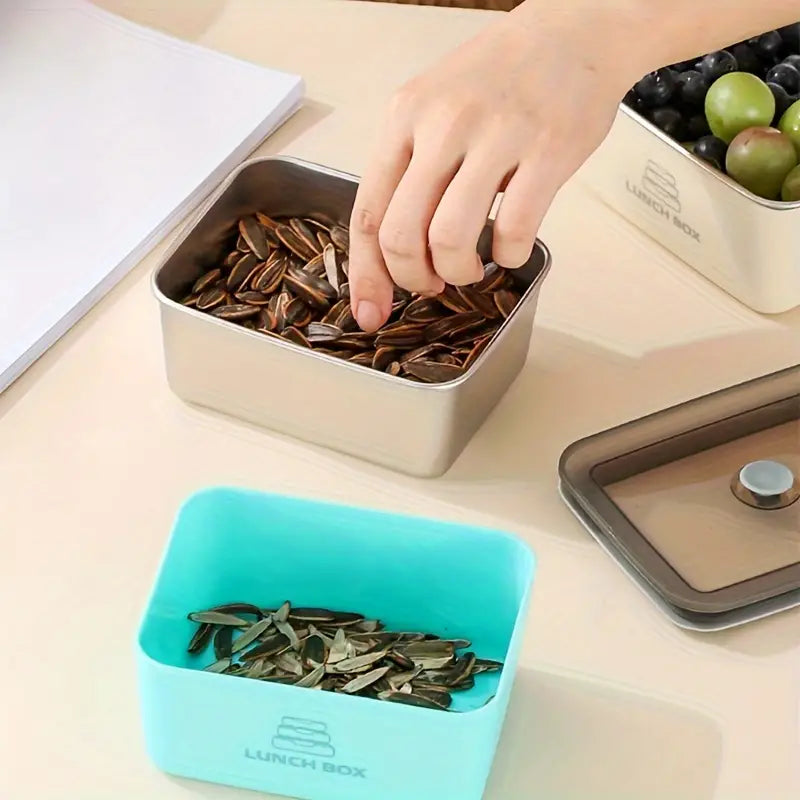 (sconto 30%) (Sconto 30%) Il Contenitore Per Alimenti Antibatterico In Acciaio Inossidabile A Doppio Strato Mantiene Il Calore E Resiste Al Calore.