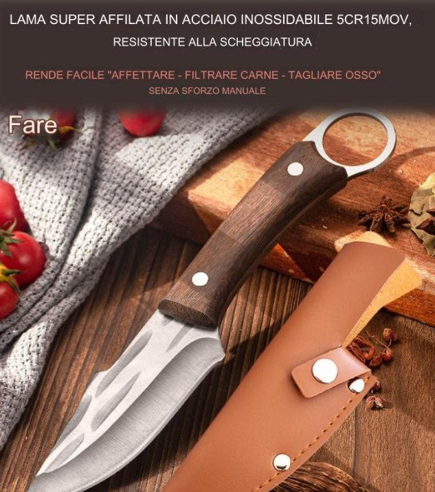 (30% DI SCONTO) COLTELLO MONGOLO 3 STRATI ANTIRUGGINE, ANTISCHEGGIATURA