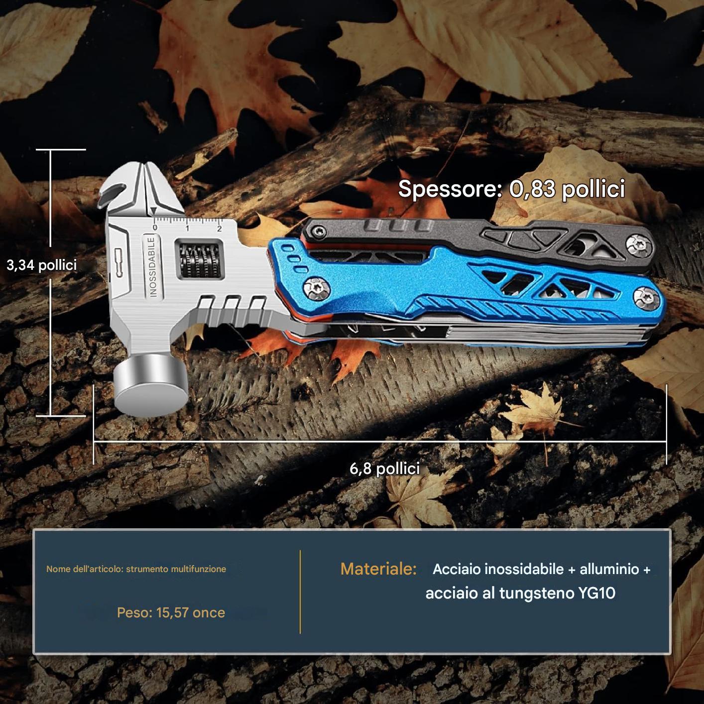 (30% DI SCONTO%) 18 in 1 Multi-Tool Ascia Ascia Pinze Martello Sega Cacciavite Apribottiglie Fodero in Nylon