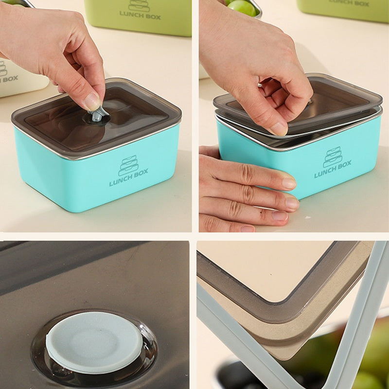 (sconto 30%) (Sconto 30%) Il Contenitore Per Alimenti Antibatterico In Acciaio Inossidabile A Doppio Strato Mantiene Il Calore E Resiste Al Calore.
