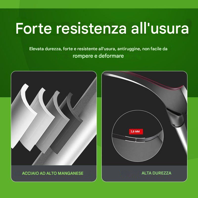 (30% DI SCONTO%) Doppia Mezzaluna Multiuso Realizzata In Acciaio Ad Alto Contenuto Di Manganese