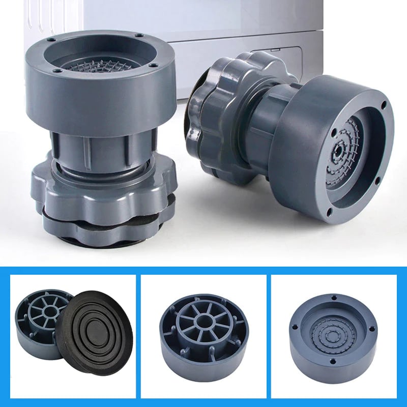 (30% DI SCONTO%) Set di 4 piedini per lavatrice regolabili in altezza.