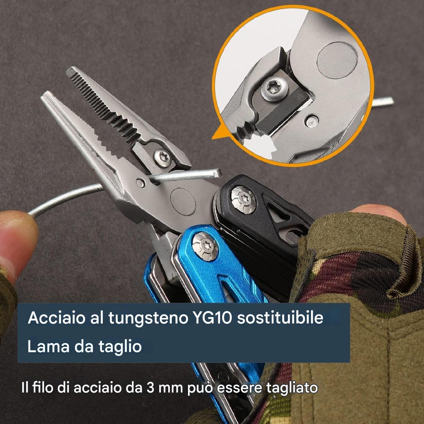 (30% DI SCONTO%) 18 in 1 Multi-Tool Ascia Ascia Pinze Martello Sega Cacciavite Apribottiglie Fodero in Nylon