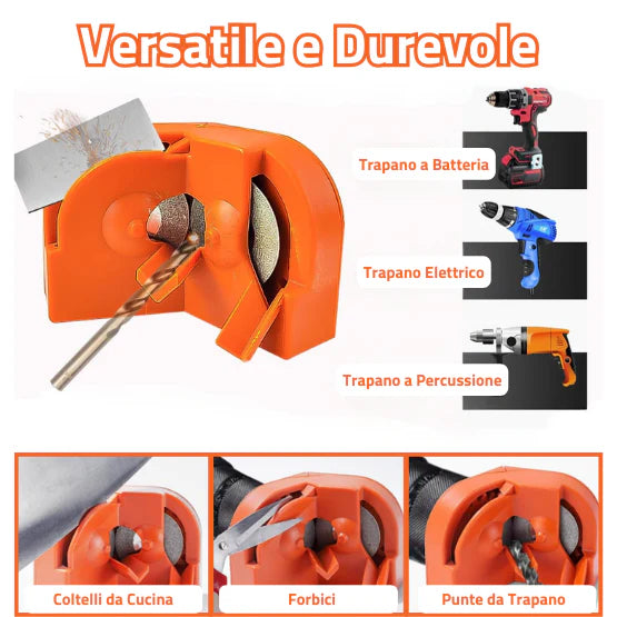 (30% DI SCONTO%) Eddy - Affilatore Multiplo Professionale per Punte da Trapano