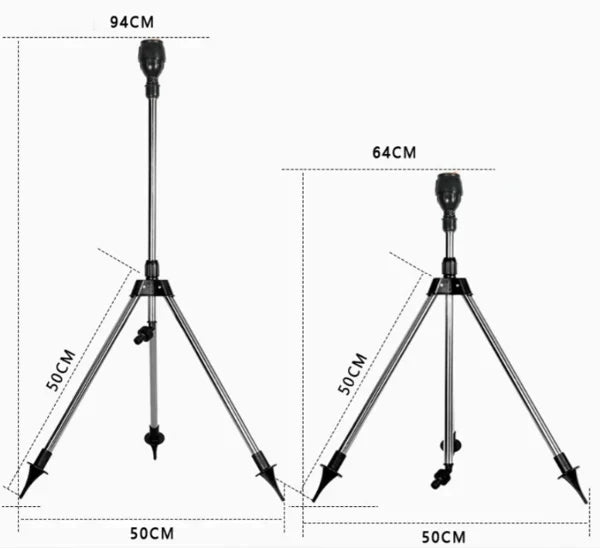 (SPEDIZIONE GRATUITA) Set Di Irrigatori Automatici Rotanti A 360° Con 3 Piedi Da Infilare Nel Terreno.