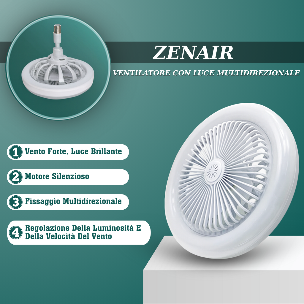 ZenAir™ Ventilatore Con Lampada Multifunzione A Risparmio Energetico