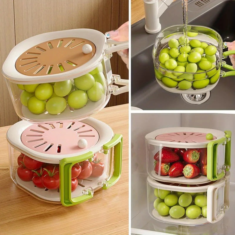 (30% DI SCONTO) Cestino 2IN1 per Frutta – Drenaggio Rapido e Massima Comodità!