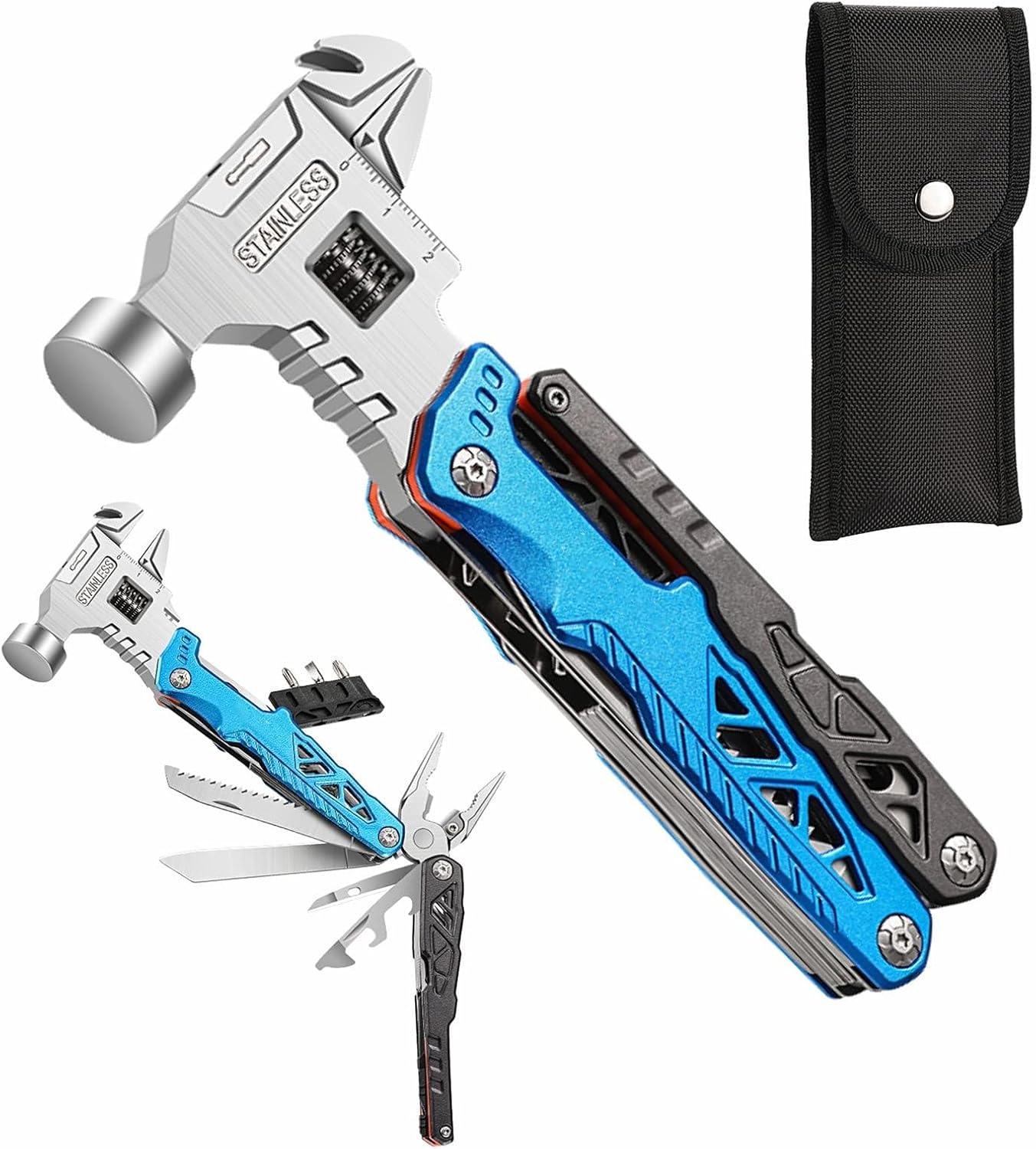 (30% DI SCONTO%) 18 in 1 Multi-Tool Ascia Ascia Pinze Martello Sega Cacciavite Apribottiglie Fodero in Nylon