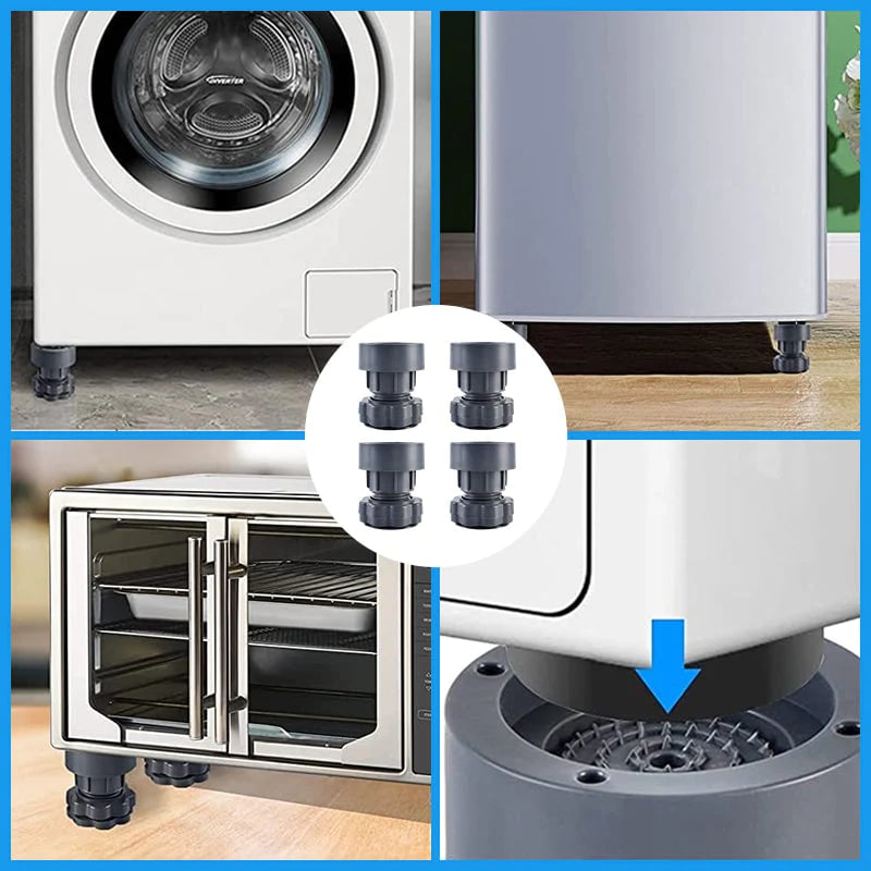 (30% DI SCONTO%) Set di 4 piedini per lavatrice regolabili in altezza.