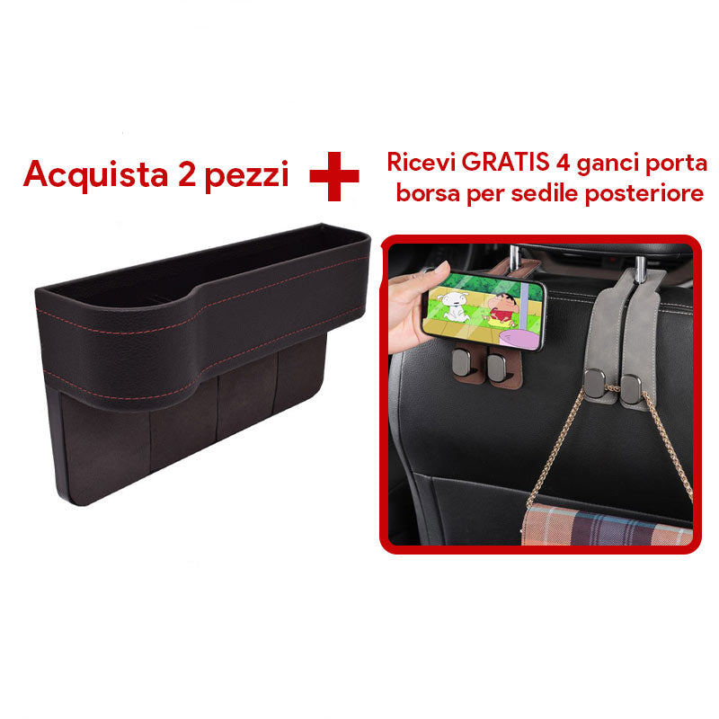 (🎁SUPER OFFERTA) Organizer di Lusso per Fessura Sedile – Con 4 Ganci Inclusi