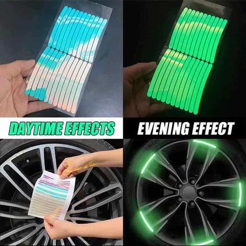 (30% di sconto) Adesivi colorati riflettenti per ruote