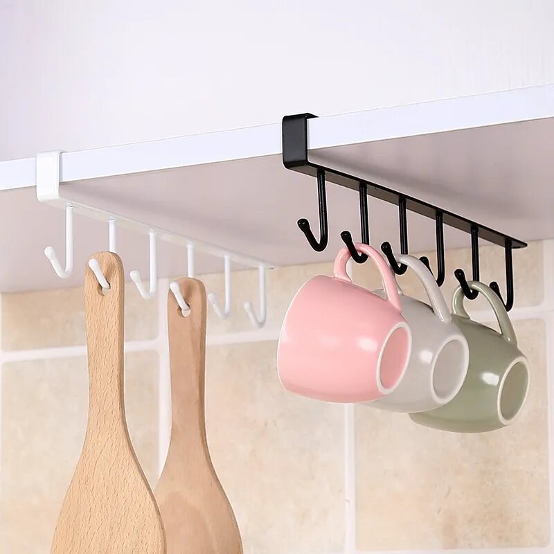 (30% di sconto) 6 Ganci per Riporre Sotto lo Scaffale
