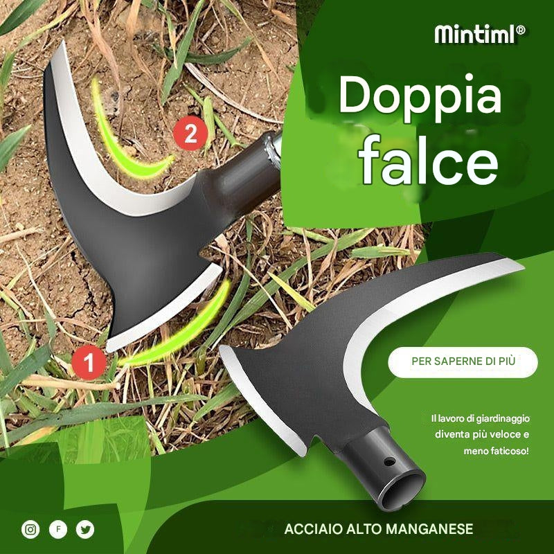 (30% DI SCONTO%) Doppia Mezzaluna Multiuso Realizzata In Acciaio Ad Alto Contenuto Di Manganese