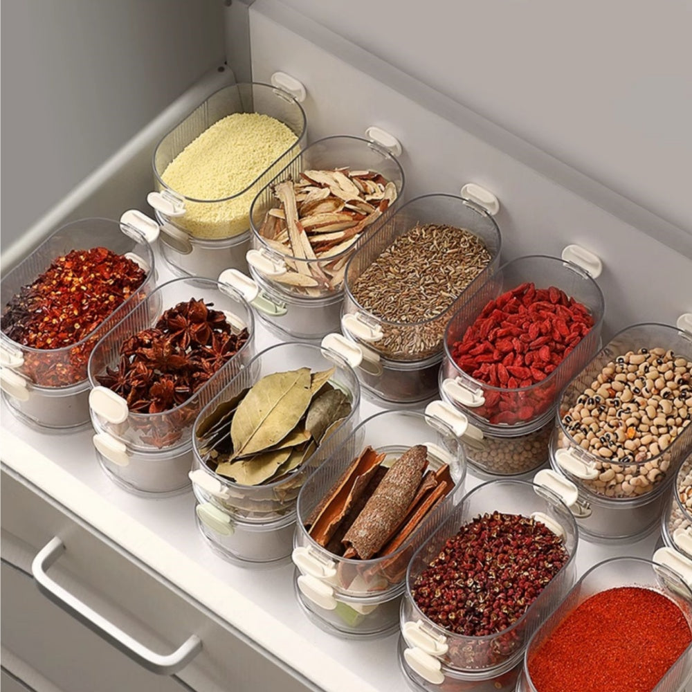 (OFERTA CALIENTE) Set di 3 contenitori impilabili per alimenti e spezie