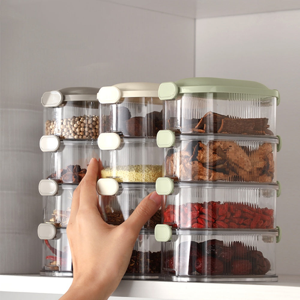 (OFERTA CALIENTE) Set di 3 contenitori impilabili per alimenti e spezie