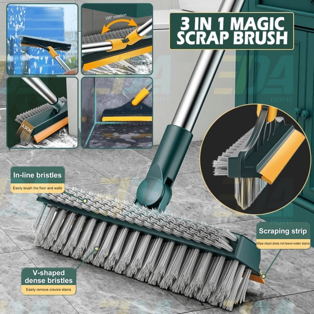 (OFERTA CALIENTE) Spazzola 3 in 1 Spazzola per la pulizia dei pavimenti, spazzola per la pulizia delle fessure