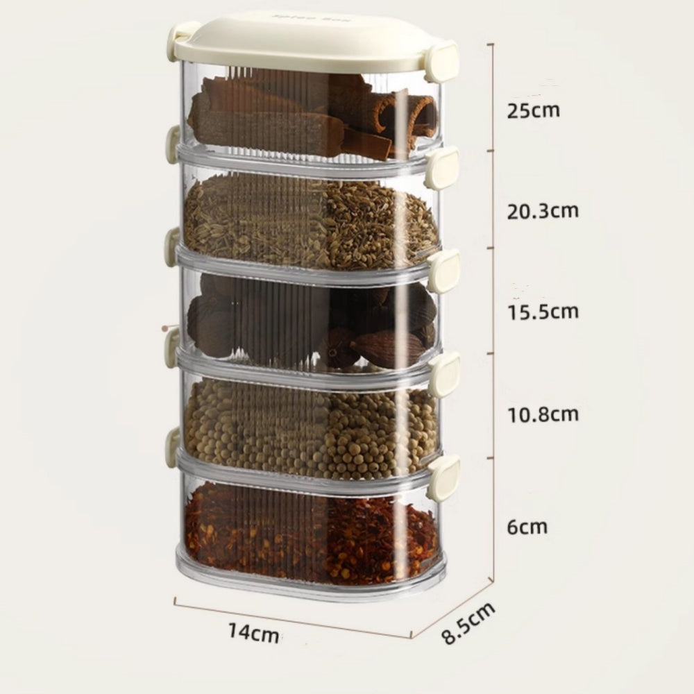 (OFERTA CALIENTE) Set di 3 contenitori impilabili per alimenti e spezie