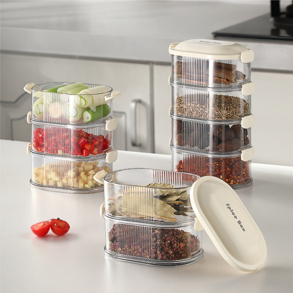 (OFERTA CALIENTE) Set di 3 contenitori impilabili per alimenti e spezie