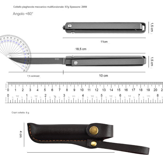 (30% DI SCONTO) Coltello pieghevole in acciaio resistente alla ruggine