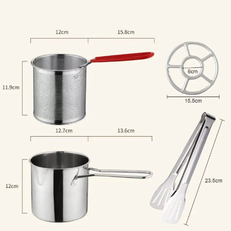 (30% di sconto) Pentola per friggitrice in acciaio inossidabile