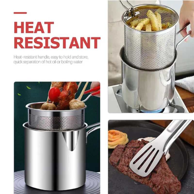 (30% di sconto) Pentola per friggitrice in acciaio inossidabile