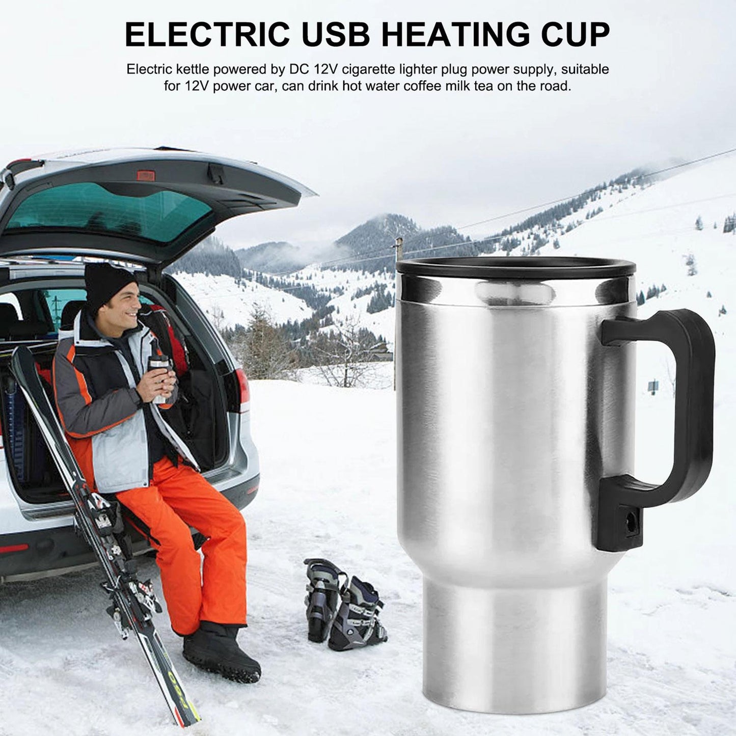 (OFERTA CALIENTE) Bollitore elettrico USB 12V per auto in acciaio inossidabile