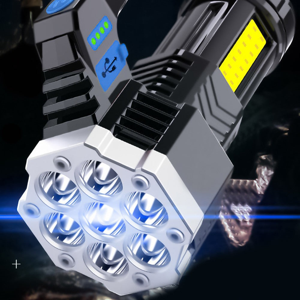 (30% DI SCONTO) Torcia LED portatile ricaricabile tramite USB ad alta potenza con batteria integrata