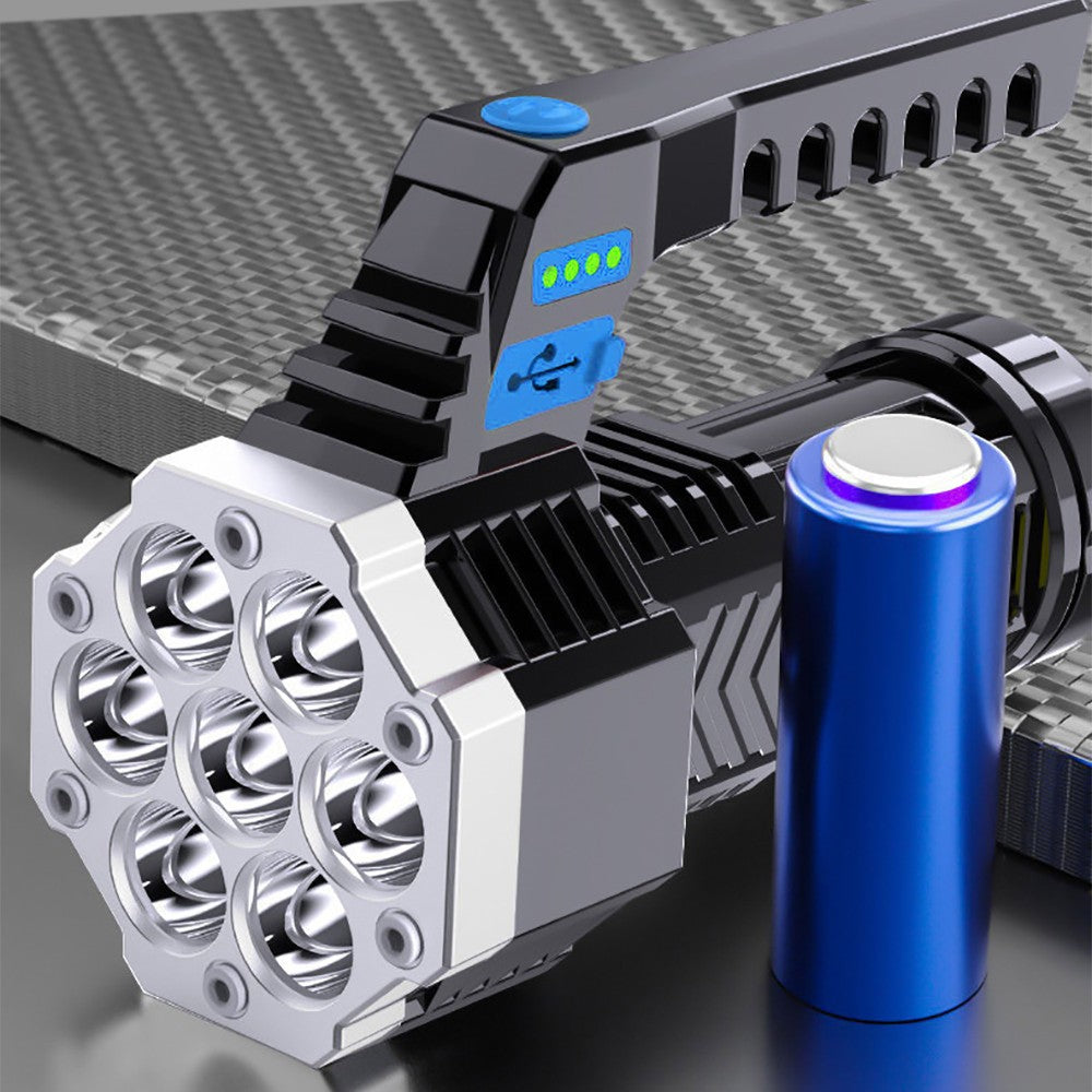 (30% DI SCONTO) Torcia LED portatile ricaricabile tramite USB ad alta potenza con batteria integrata