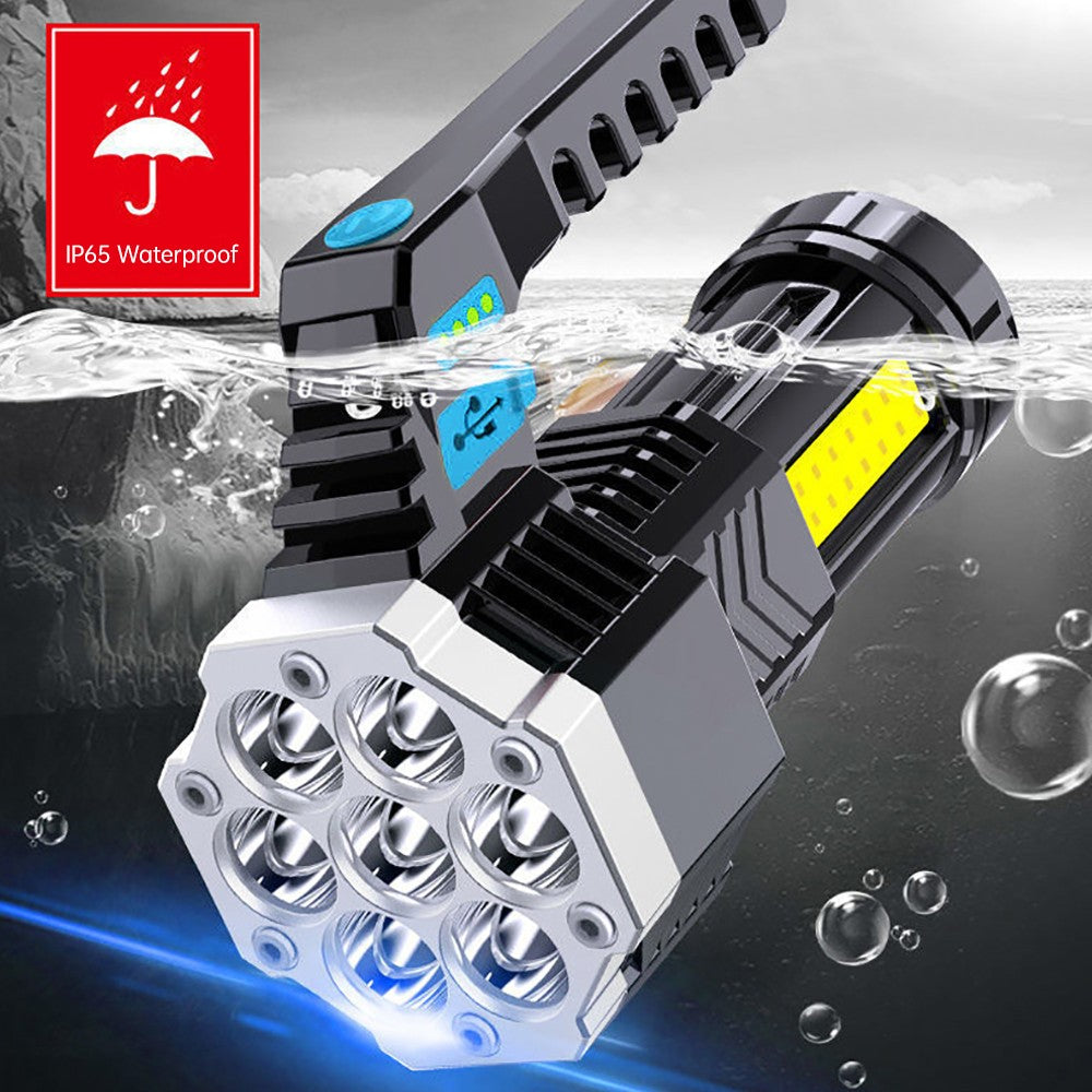 (30% DI SCONTO) Torcia LED portatile ricaricabile tramite USB ad alta potenza con batteria integrata