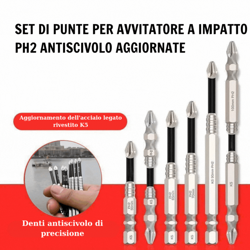 (30% DI SCONTO) Set di cacciaviti antiscivolo aggiornato con cacciavite magnetico resistente agli urti e all'acqua