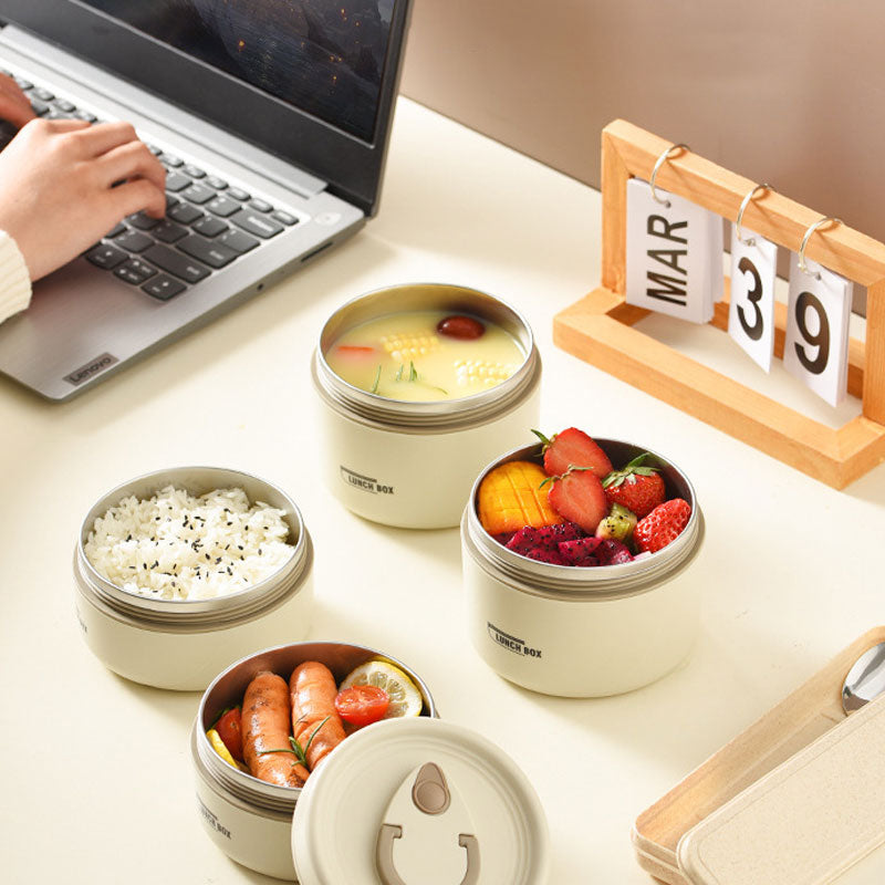 (Super Offerta) Set di 2 Contenitori Termici in Acciaio Inox 304 – Con Borsa Termica e Set di Posate