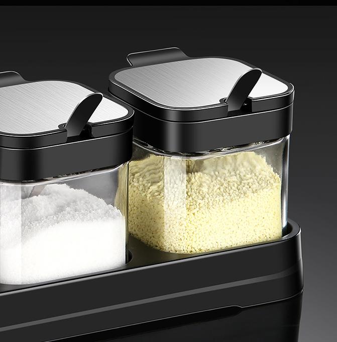 (30% DI SCONTO%) Set di portaspezie in vetro con cucchiaino
