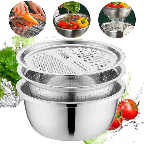 (30% DI SCONTO%) Ciotola per grattugia e scolapasta multifunzionale in acciaio inossidabile tedesco