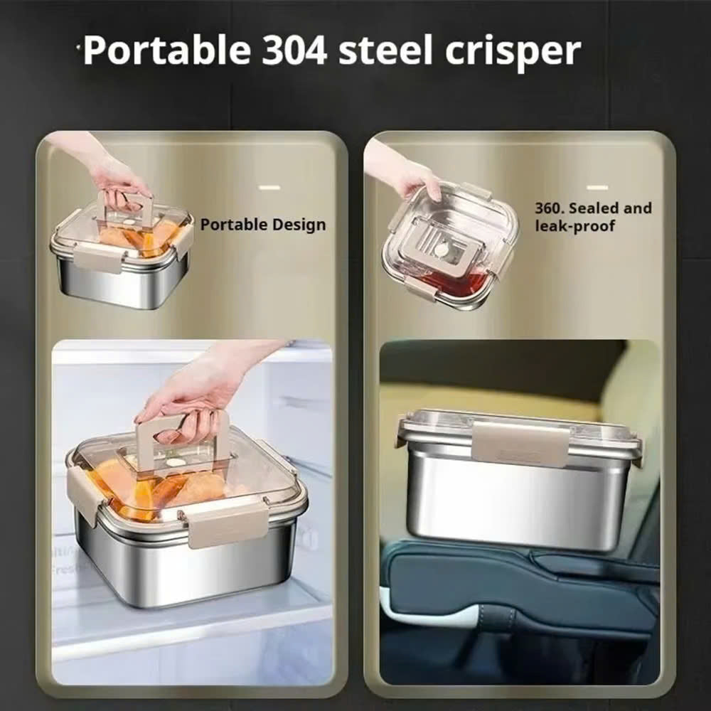 (30% DI SCONTO%) Nuovo box portaoggetti rettangolare in acciaio inox.