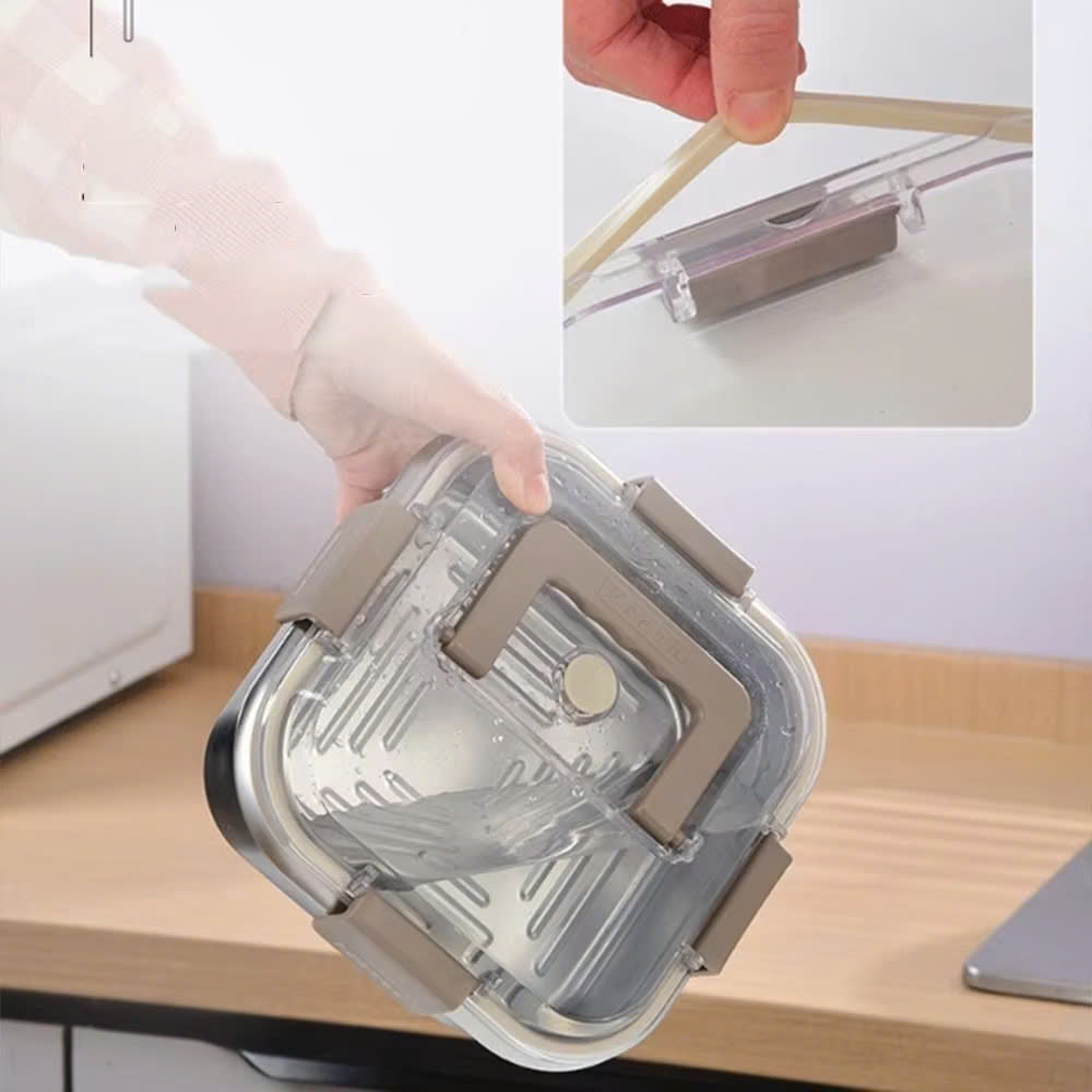 (30% DI SCONTO%) Nuovo box portaoggetti rettangolare in acciaio inox.