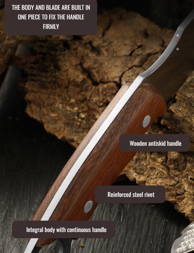 (30% DI SCONTO) COLTELLO MONGOLO 3 STRATI ANTIRUGGINE, ANTISCHEGGIATURA