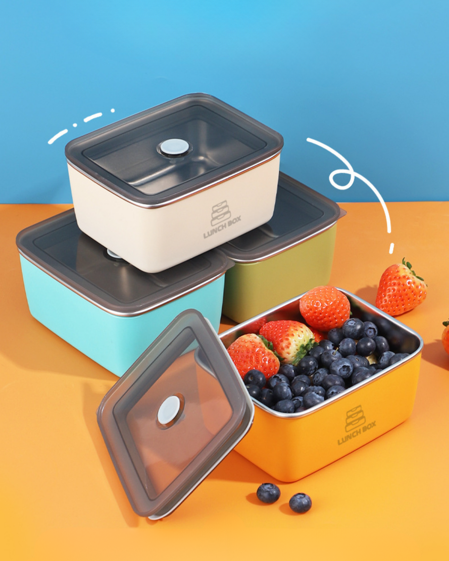 (sconto 30%) (Sconto 30%) Il Contenitore Per Alimenti Antibatterico In Acciaio Inossidabile A Doppio Strato Mantiene Il Calore E Resiste Al Calore.