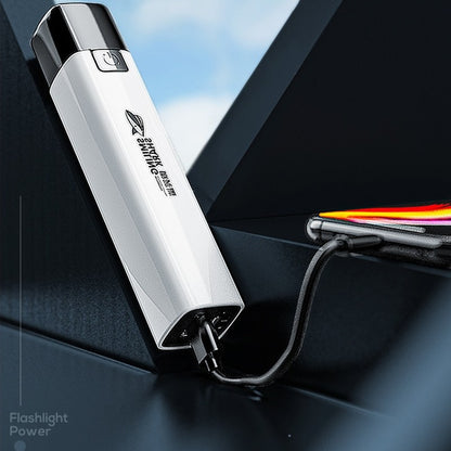 (30% DI SCONTO) Mini torcia ricaricabile Smile Shark con Power Bank e luce laterale