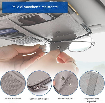 (30% DI SCONTO%) L'aletta Parasole Dell'auto Ha Un Porta Carte Con Cerniera Per Biglietti Da Visita