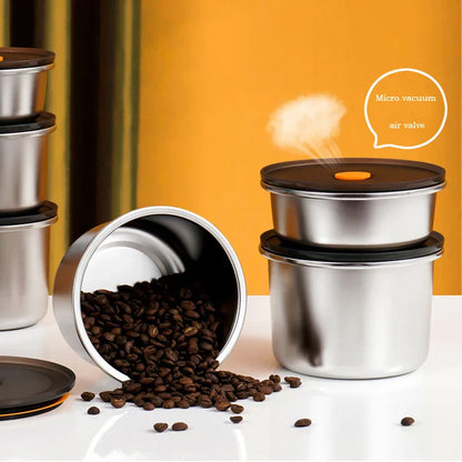 (SPEDIZIONE GRATUITA) Set Di Contenitori Alimentari Rotondi Antibatterici In Acciaio Inox Con Coperchio Sottovuoto