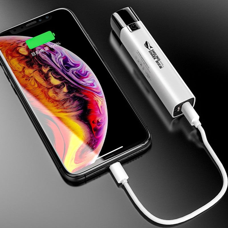 (30% DI SCONTO) Mini torcia ricaricabile Smile Shark con Power Bank e luce laterale
