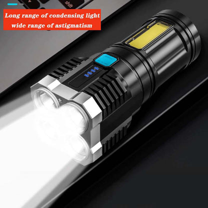 (30% DI SCONTO) Rechargeable Multifunctional Camping Torch with 4 Lamp Beads