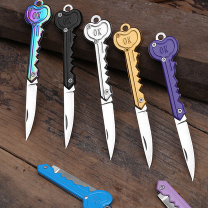 (30% di sconto) Mini coltello portachiavi pieghevole