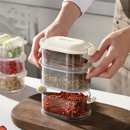 (OFERTA CALIENTE) Set di 3 contenitori impilabili per alimenti e spezie