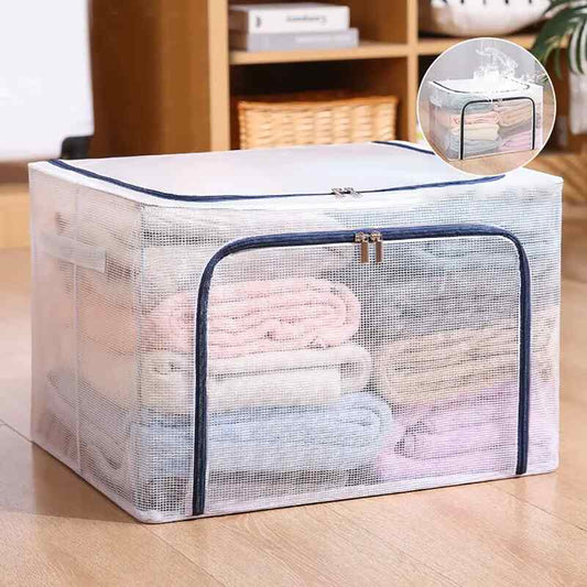 (30% di sconto) Scatola portaoggetti con struttura in acciaio trasparente