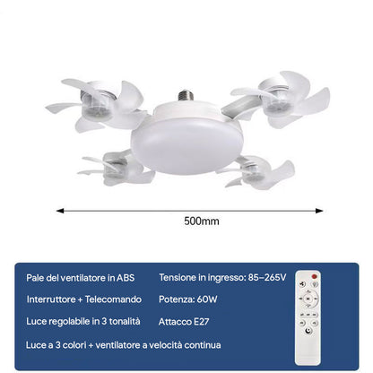 BreeLite™ Lampada con ventilatore compatto a 4 pale