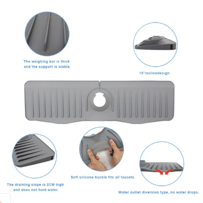 (30% di sconto) Tappetino in Silicone per Lavandino da Cucina