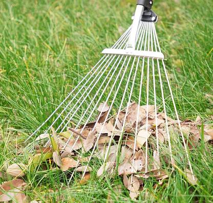 (30% di sconto) Rastrello da giardino retrattile in acciaio inox